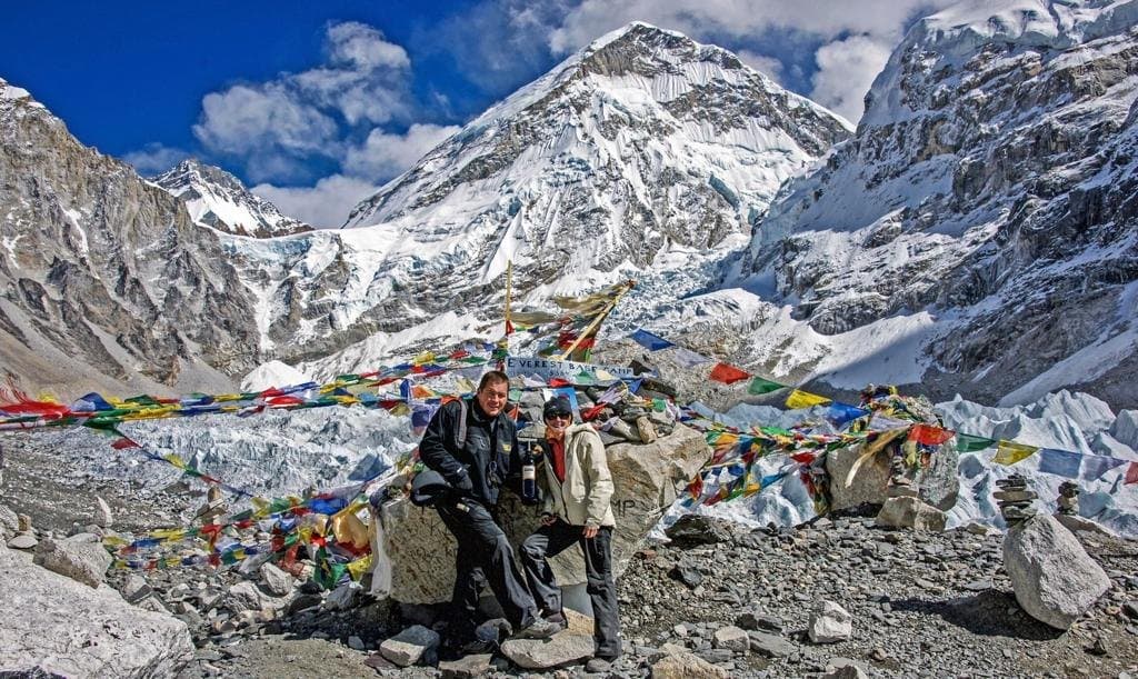 Aaron and Debbie at Everest base camp